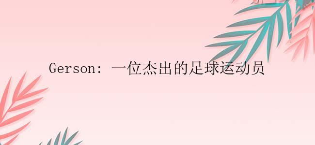 Gerson: 一位杰出的足球运动员