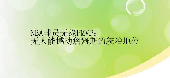 NBA球员无缘FMVP：无人能撼动詹姆斯的统治地位