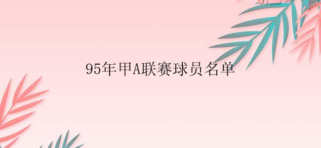 95年甲A联赛球员名单