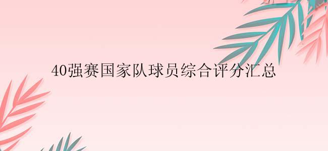 40强赛国家队球员综合评分汇总