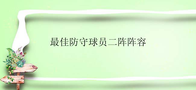 最佳防守球员二阵阵容