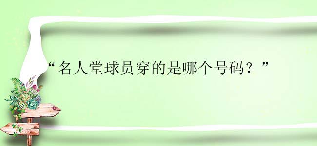 “名人堂球员穿的是哪个号码？”