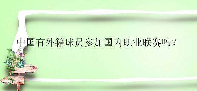 中国有外籍球员参加国内职业联赛吗？