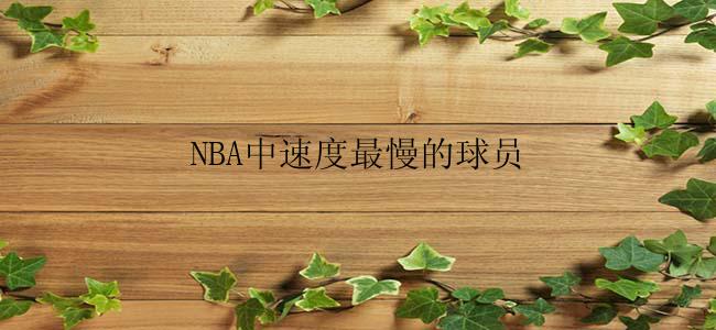 NBA中速度最慢的球员