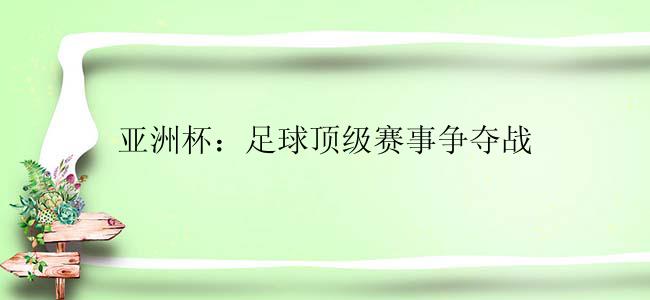 亚洲杯：足球顶级赛事争夺战