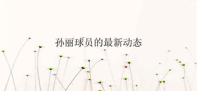 孙丽球员的最新动态