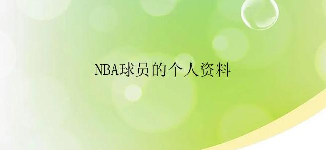 NBA球员的个人资料