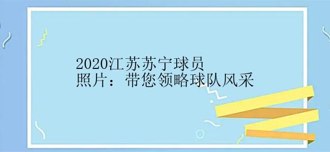 2020江苏苏宁球员照片：带您领略球队风采