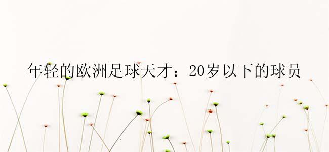 年轻的欧洲足球天才：20岁以下的球员