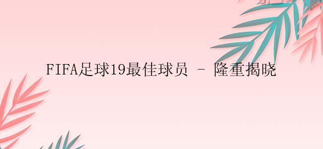 FIFA足球19最佳球员 - 隆重揭晓