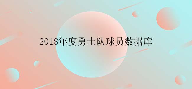 2018年度勇士队球员数据库