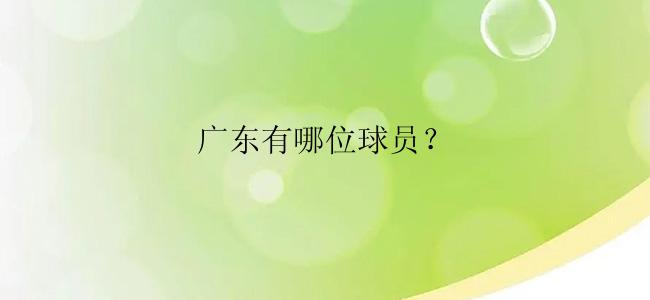 广东有哪位球员？